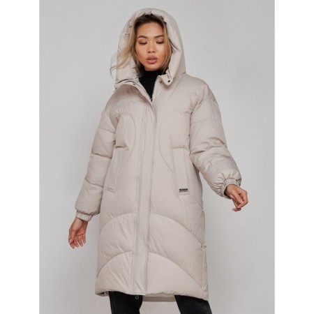 Coat insulated winter female, size 46, color light gray-6
