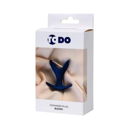 Expanding anal plug Bloom, silicone, blue color, 8.5 cm, d = 4.5 cm-4