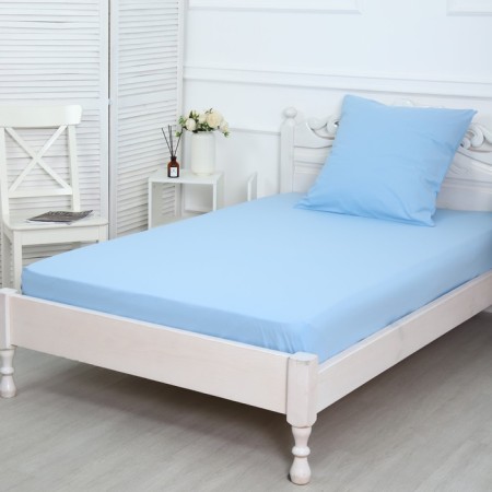 Set of 1.5sp Blue 4 (sheet 150x215cm, pillowcase 70x70cm) Byaz, 120g/m, HL100%