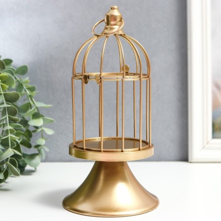 Summary Metal for 1 candle "Golden Cage on the leg" 21x10x10 cm-2