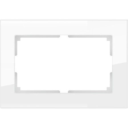 Frame for a double outlet WL01-FRAME-01-DBL, white color, glass glass