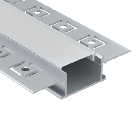 Aluminum profile of hidden installation LED Strip Alm011S-2M, 200x6.1x1.4 cm, silver color