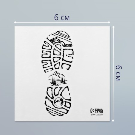 Tattoo on the body Black "Trace of the boot" 6x6 cm-1