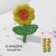 Knitted elements "flowers", 2.5 × 3.5 cm, 10 pcs, yellow/green color