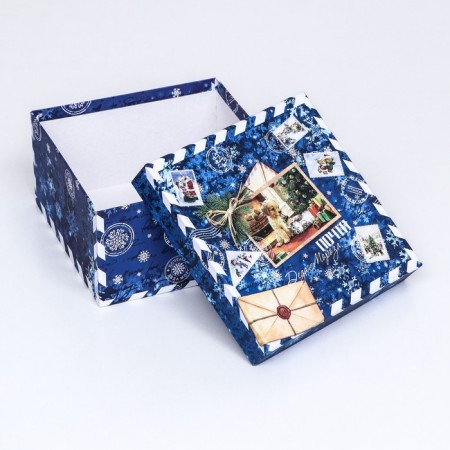 Square box "Blue package", 19 × 19 × 10 cm-3