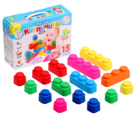 Designer "Soft bricks", 15 parts