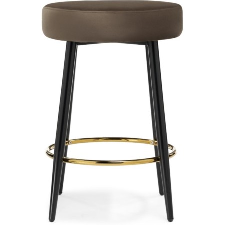 Barrier stool Plato metal/velor, black/brown 43x43x65 cm-1