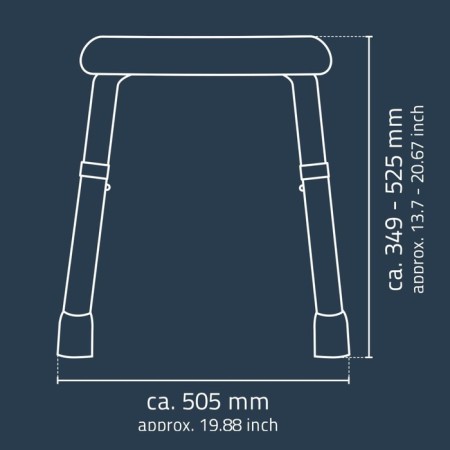 Bathroom stool with adjustable GO height, gray-1