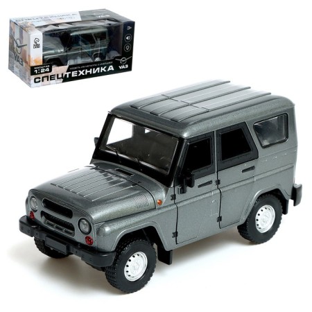 Metal machine "UAZ Hunter", inertia, 1:24, light and sound, color gray color