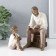 Polystone souvenir "Father reads the son" of "bronze, white-brown set 2 pcs 14x9.5x15 cm