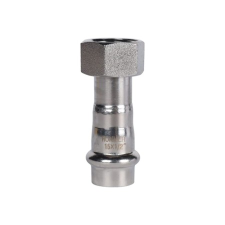 Adapter Rommer RSS-0026-001512, VPR-BR, D = 15 mm x 1/2 ", press, crumbling nut, stainless steel. Steel.-2