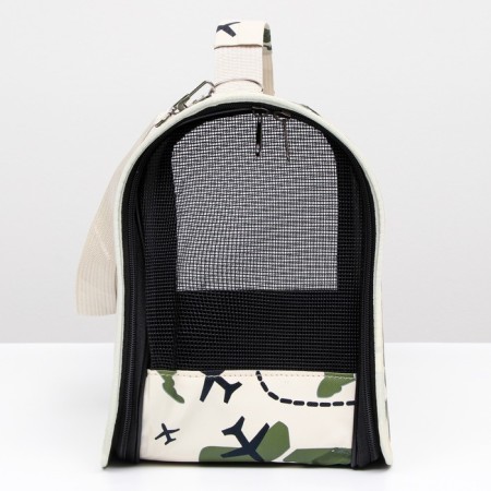 Bag - Animal Carriage "Airplanes", White, Size M, 40 x 21 x 27 cm-3