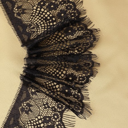 Lace cilia, 90 mm × 9 ± 0.5 m, in Bobin 3 pcs 3 m, black color-3