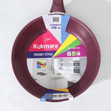 Trendy Style pan, d = 24 cm, plastic handle, anti -stick coating, purple color-7