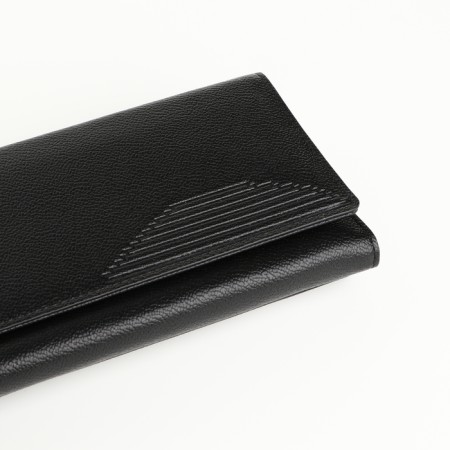 Women's wallet on magnets, black color-2