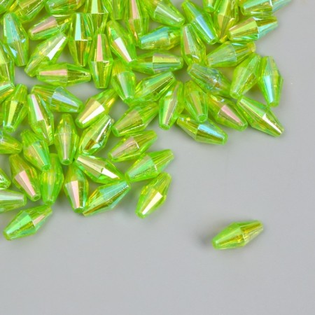 Beads for creativity Plastic "Rhombus Crystal Holography Greens" set 20 grams 0.6x0.6x1.2 cm-1