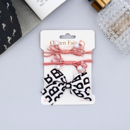 Hair set "Esther" (2 elastic bands, 1 clamp 4 cm) letters shine, mix