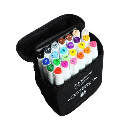 A set of art markers 24 colors, textile bag, Devente Emotion, Green Colors (2 Tips: Bully/Mowed) 5044101-1