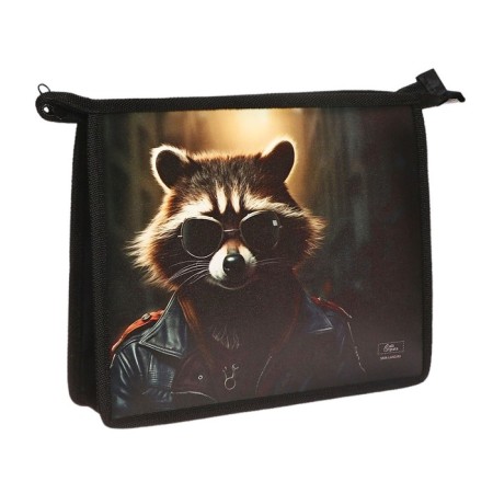 Folder for notebooks A5, 230 x 190 x 50 mm, lightning from above, plastic, calligrata "raccoon"-1