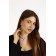 Set 2 objects: earrings, Antoinette necklace, a flash, white color in gold, 40 cm