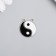 Decor for creativity Metal, enamel "yin-yang" silver set 2x2.2 cm