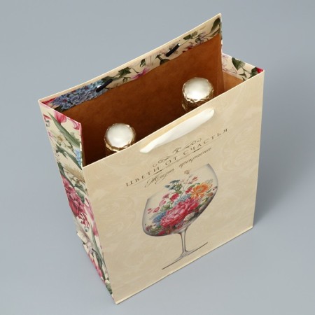 Gift package for two bottles, packaging, “Blow with happiness”, 35 x 20 x 9 cm-6