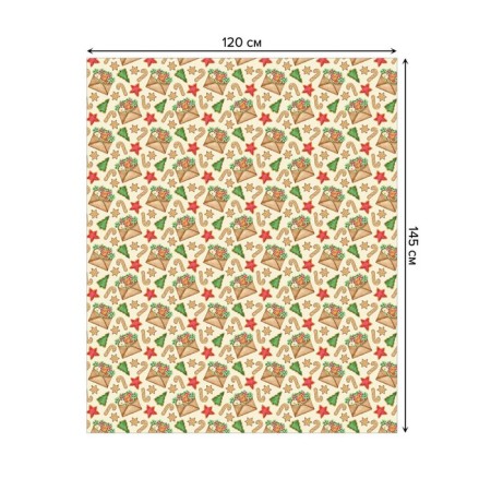 The tablecloth "Christmas postcard", rectangular, Saten, size 120x145 cm-1