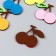 Decor for the creativity of felt "Double cherries" set of 5 pcs 5x4.7 cm