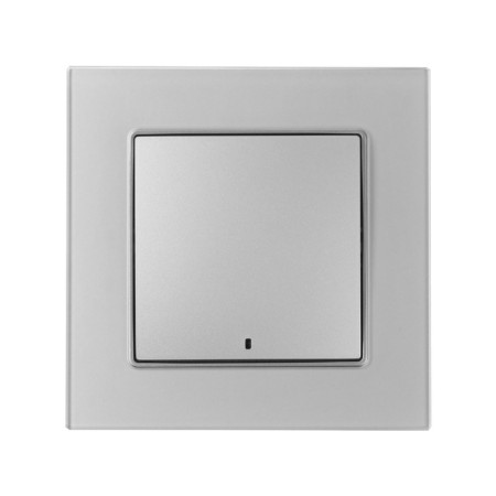 Tot Matte Glass switch, 10 a, 1 cl., With backlight, hidden, glass, silver-2
