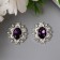 Decor for creativity Metal "Medallion Patal" dark violet crystal set 2 pcs 2.6x2.4 cm 107