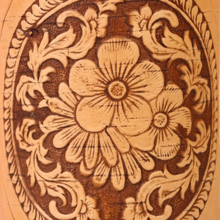 TUES "Flowerers", Round, D = 8 cm, birch bark-5