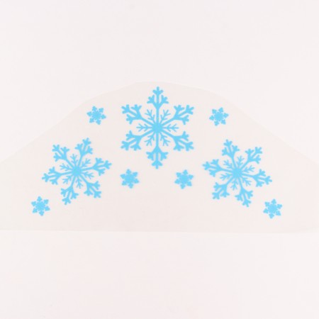 Thermalrotransfer for kokoshnik "Three snowflakes", blue color with silver