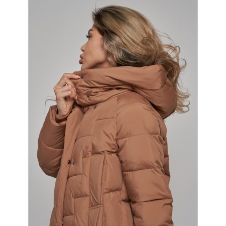 Coat insulated winter female, size 48, brown color-13