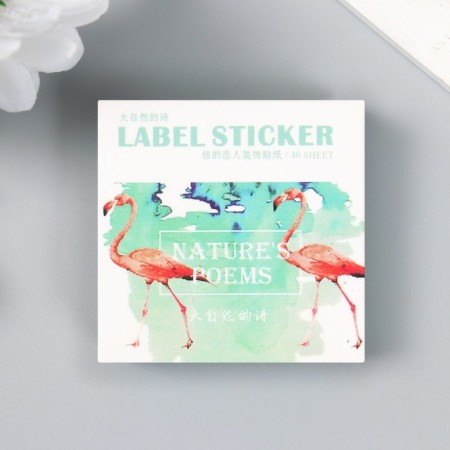 A set of stickers "Rare birds" 40 pcs in a box 3.8x3.8 cm-3