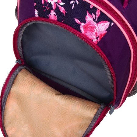 School backpack, 37 x 27 x 16 cm, ergonomic back, calligrata b "Flowers", lilac-10