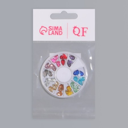 Decorative elements, rhinestones "drop", voluminous, 12 cells, multi -colored-5