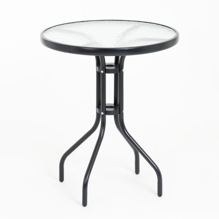 Set of garden furniture: table, 4 stools, black-2