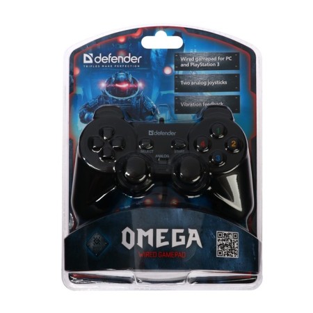 Defender Omega USB gamepad, wired, vibration, for PC, USB, black-5