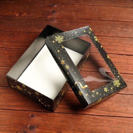 Gift box, with a window, the team "New Year's magic", 24 x 17 x 8 cm-2