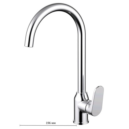 Bravat Eler F7191238CP-RUS kitchen mixer, single-pouring one-leaf, chrome