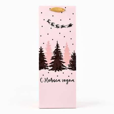 Package New Year's laminated for the bottle "New Year's Surprise", 13 x 36 x 10, New Year-1
