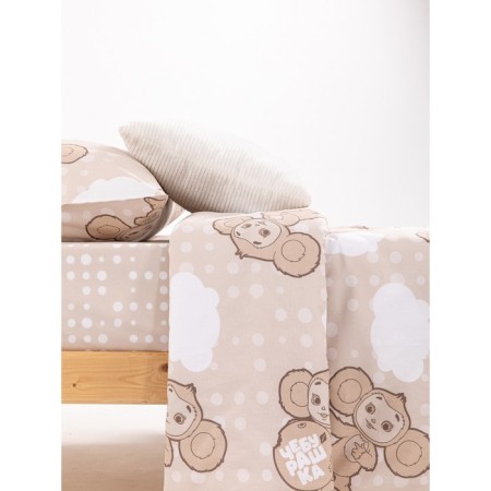 Bed linen 1.5 joint venture “Cheburashka”, size 145x215 cm, 145x215 cm, 50x70 cm-1