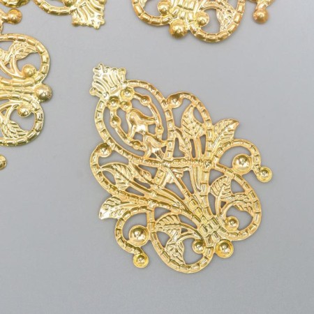 Decorative element "Ornament", color gold 3.5x4.8 cm-1