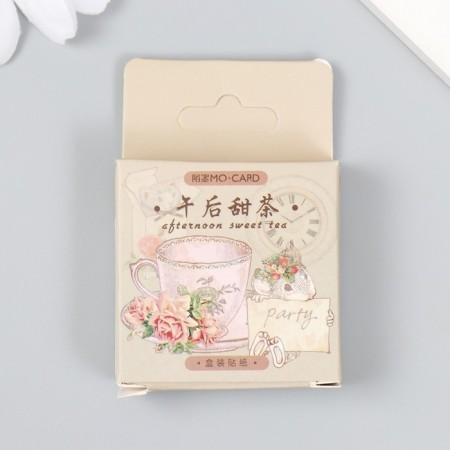 Stickers for creativity "afternoon tea drinking" set of 46 pcs 4.4x4.4x1.1 cm-3