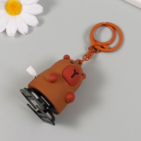 A plastic keychain with a CAPIBARA CARBINA, Walks 5.5x7.5x4.5 cm-2