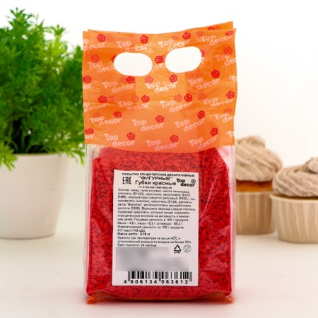Confectionery sprinkling "sponges", red, 750 g-1