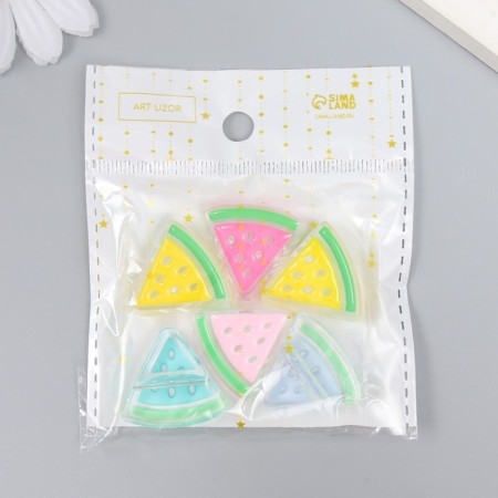 Busina Plastic "Summer breeze. Dolka watermelon" Gloss Mix 2.5x2.3x0.9 cm-3