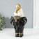 Polystone souvenir "Little cheerful Buddha on the Black Elephant" 14x14x26 cm