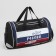Sports bag with lightning, external pocket, long belt, black color/Tricolor