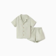 The costume of children (shirt and shorts) Kroshka I am Linen, p. 86-92, green